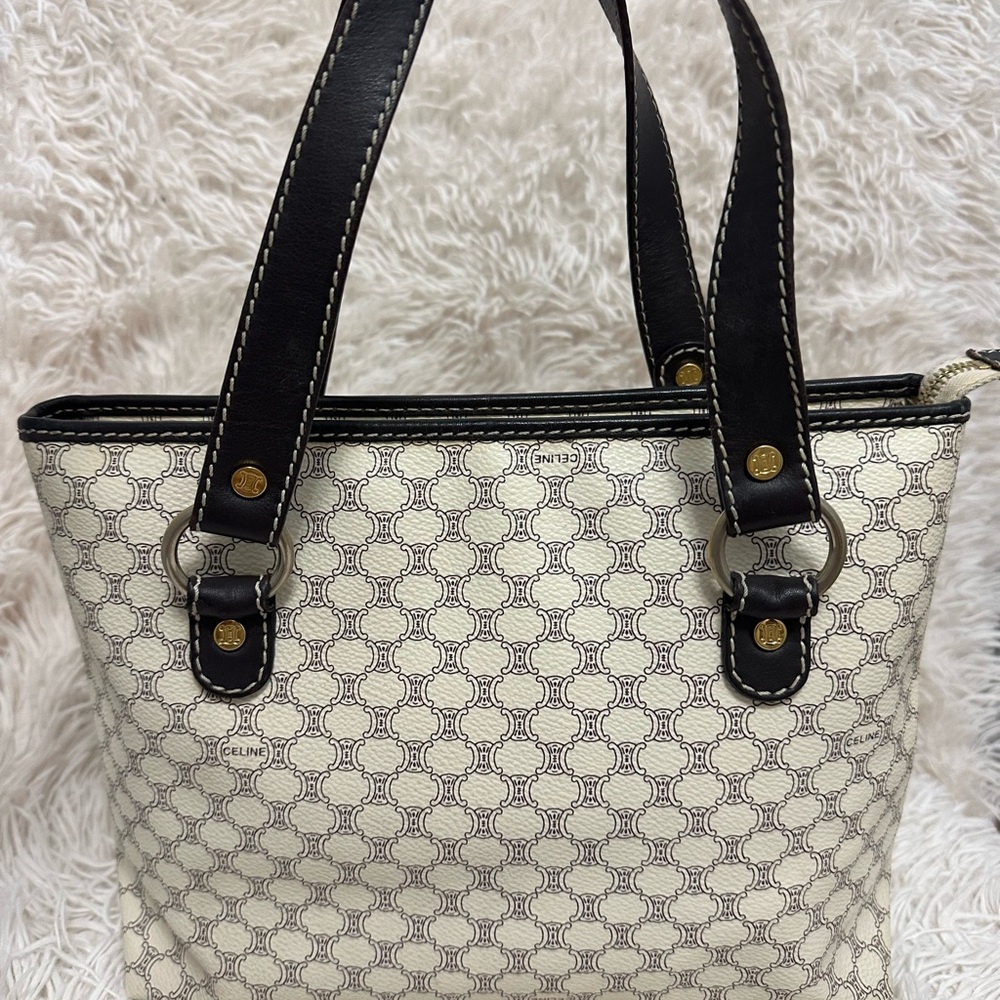 Celine Macadam White Canvass Mini Tote